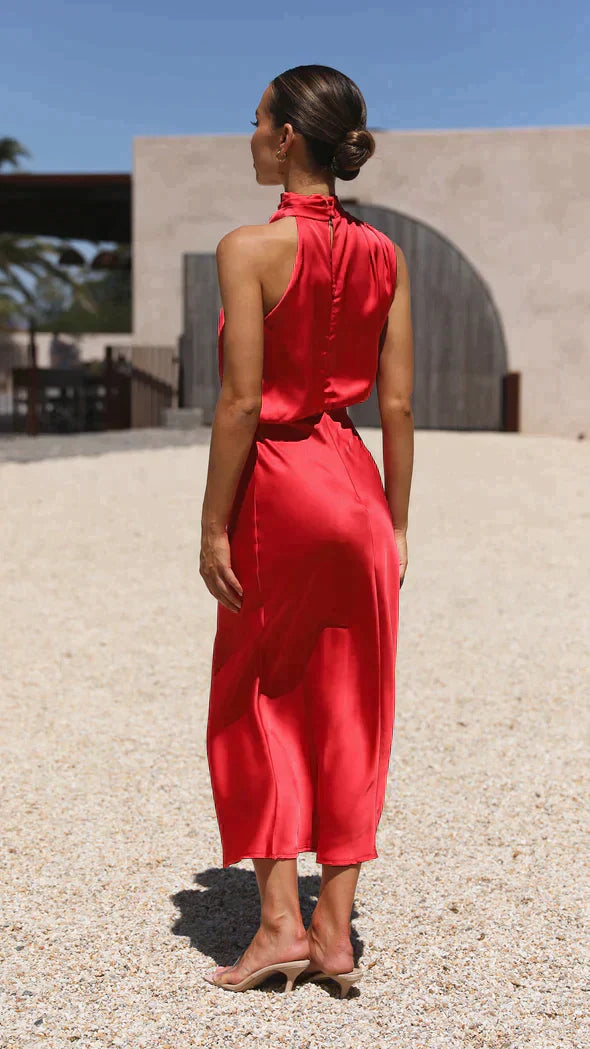 Vestido Irina Satinado – Elegancia y Lujo en una Prenda – Vestido de Noche Mujer