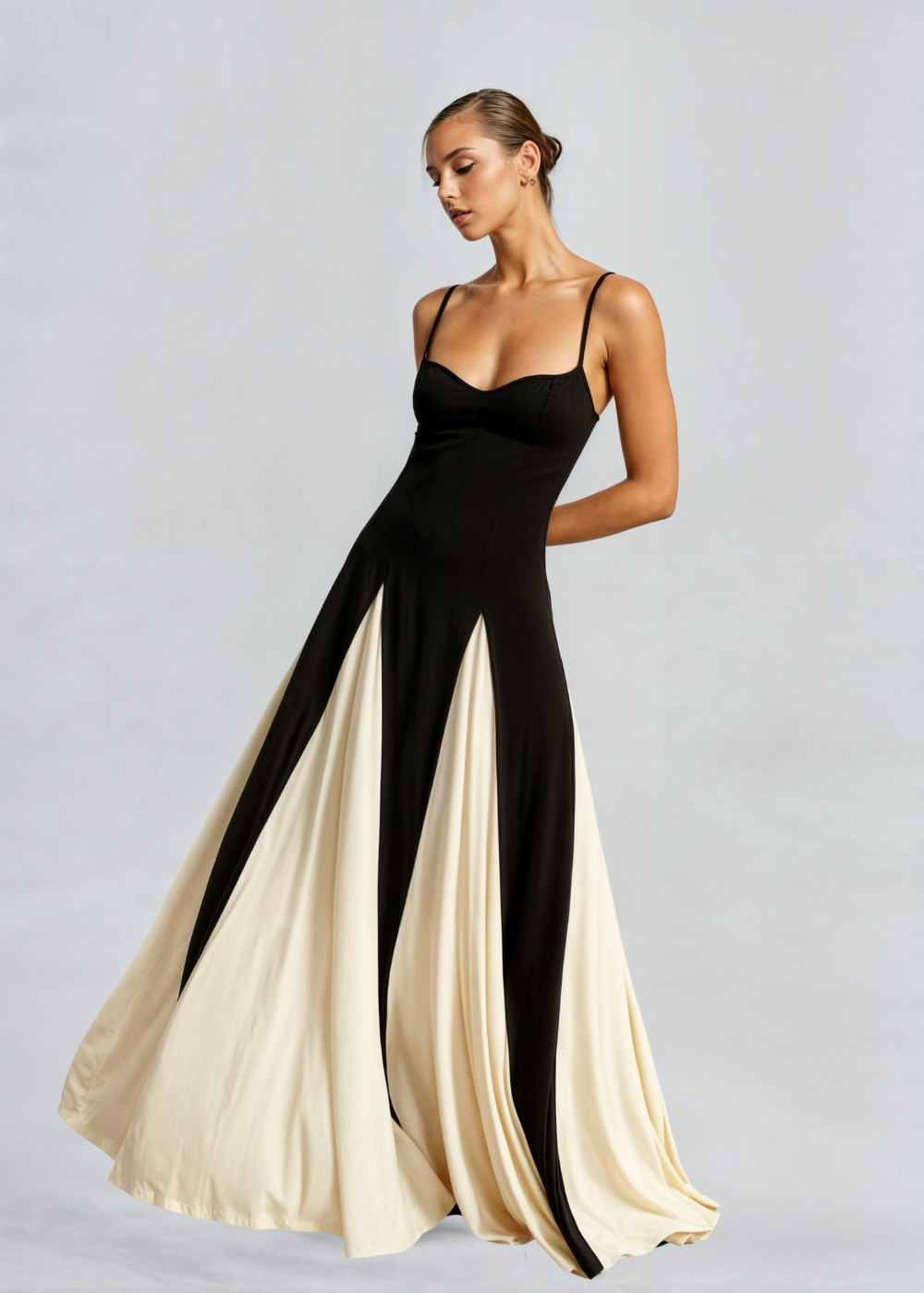 Vestido Sylvia Elegante bicolor para eventos formales