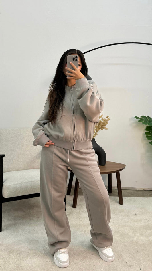 Comfortabel joggingpak dames, zachte ademende stof, minimalistisch design