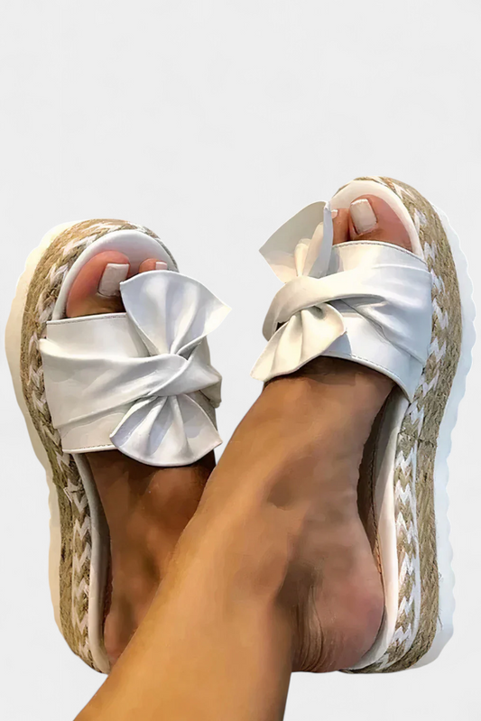 Cveta Sandalias de Plataforma con Lazo y Suela Espadrille