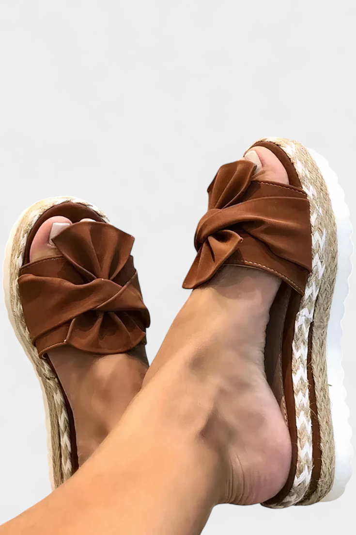 Cveta Sandalias de Plataforma con Lazo y Suela Espadrille