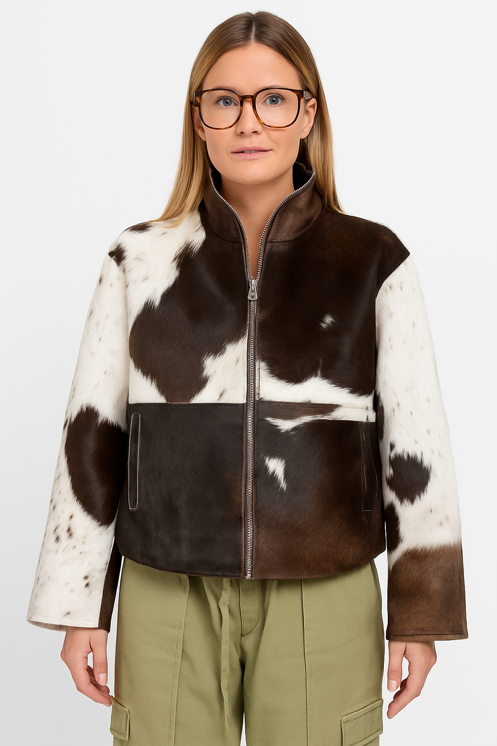 Chaqueta Estampada Mujer con Diseño Original y Mangas 7/8