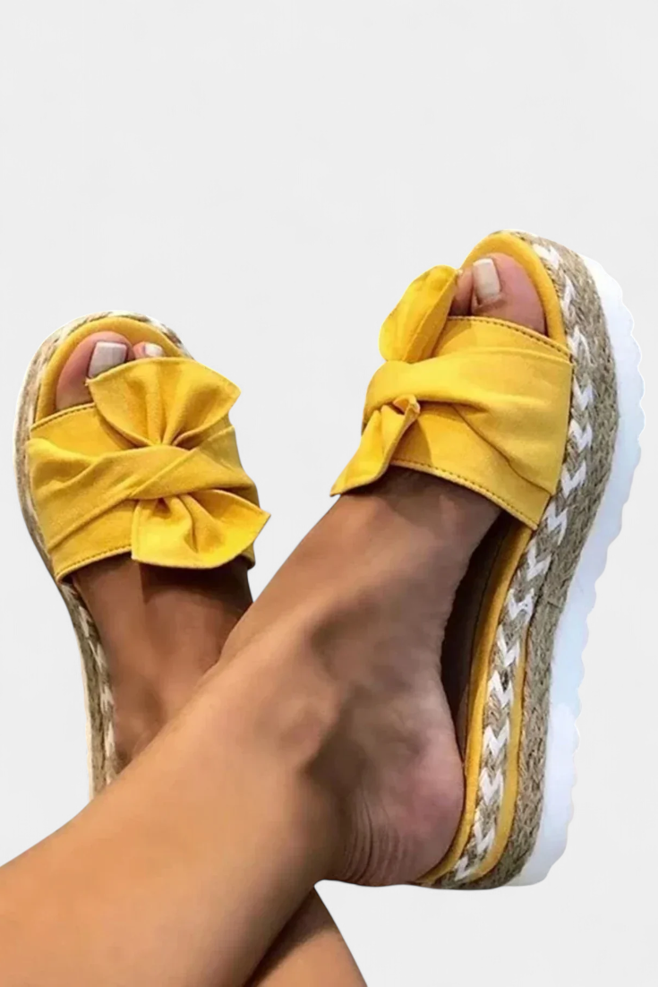 Cveta Sandalias de Plataforma con Lazo y Suela Espadrille