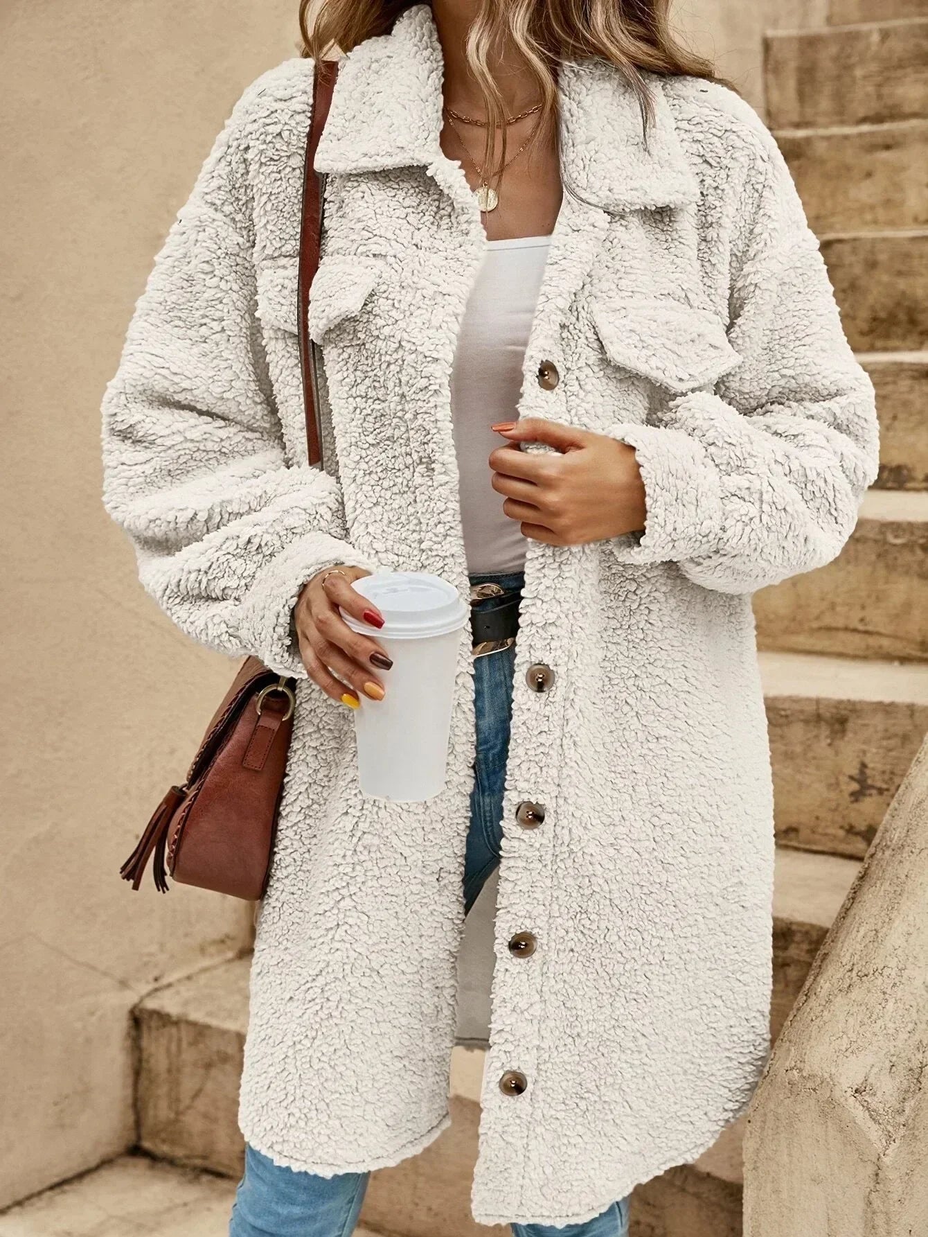 Lange Fleece Jas – Luxe Warmte en Tijdloze Stijl – Perfect voor Winter