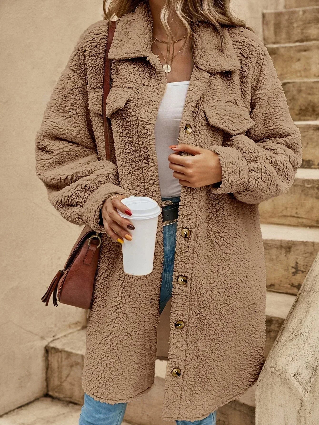 Lange Fleece Jas – Luxe Warmte en Tijdloze Stijl – Perfect voor Winter