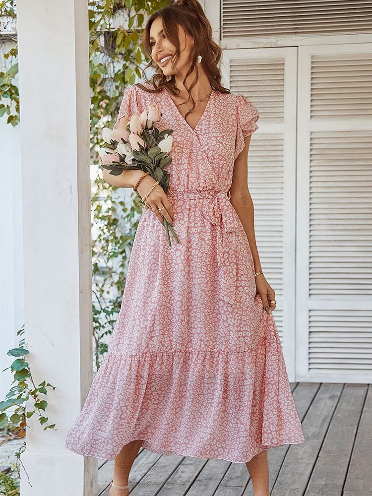 Vestido largo Eva con estampado floral chic estilo Ibiza para verano