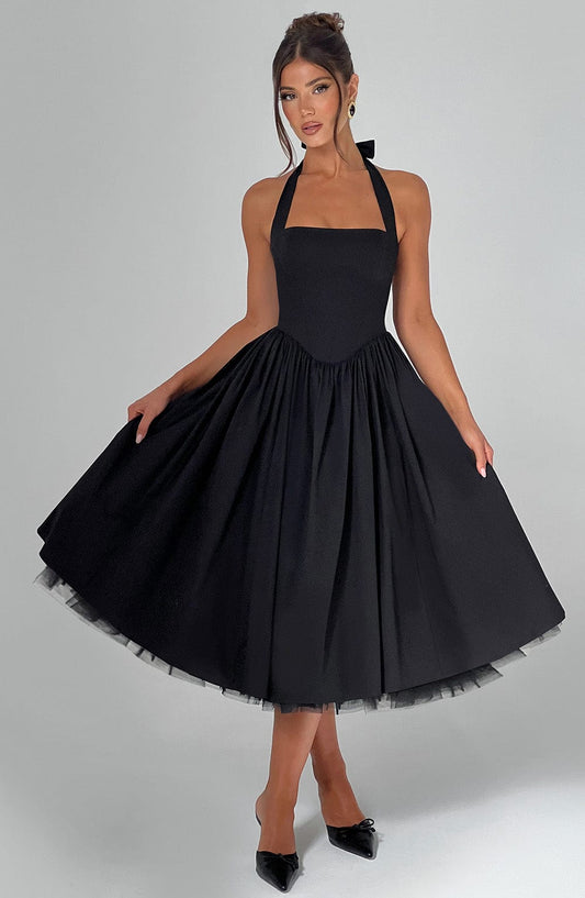 Cressida™ vestido midi elegante con cintura definida, cómodo y transpirable para mujer