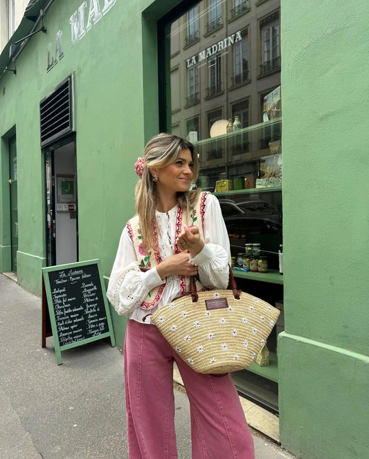 Gilet bordado con flores para mujer, elegante y sofisticado