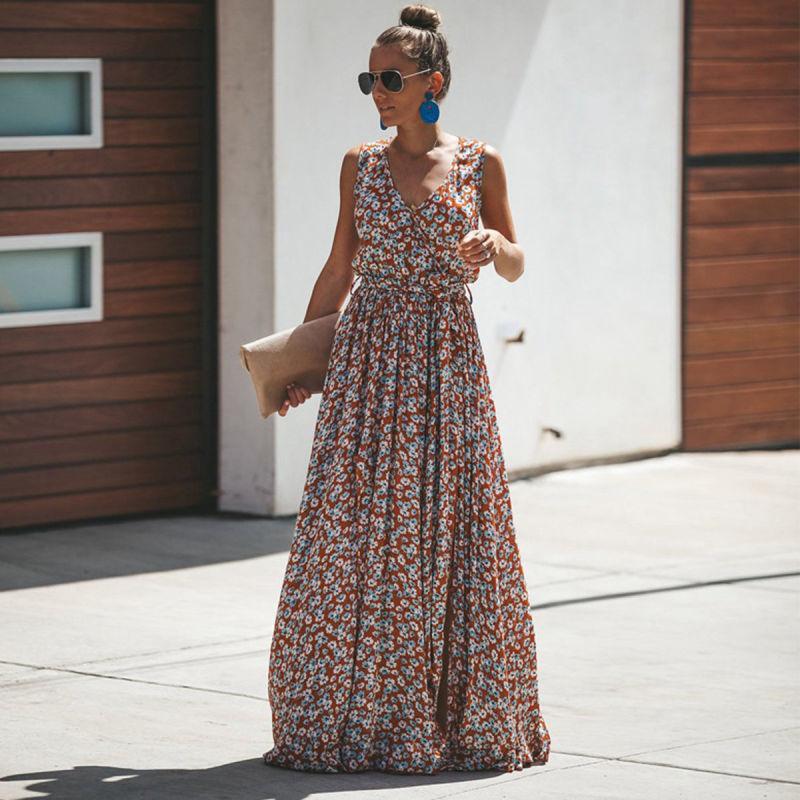 Vestido largo chic de Ibiza con escote off-shoulder y volantes para mujer, elegante y romántico