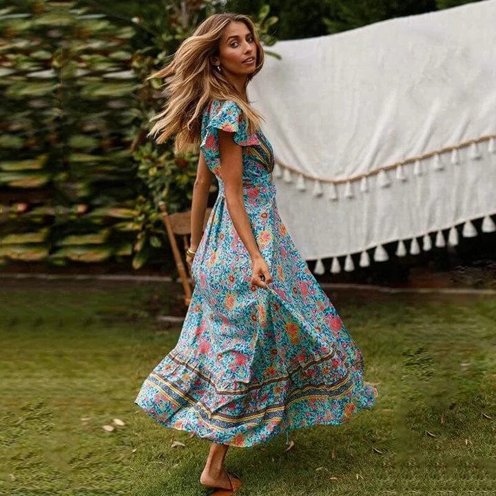 Vestido maxi con alta abertura lateral para mujer, sensual y elegante