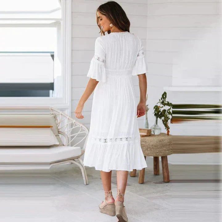 Vestido largo de encaje Danielle estilo Ibiza, elegante y sofisticado para verano