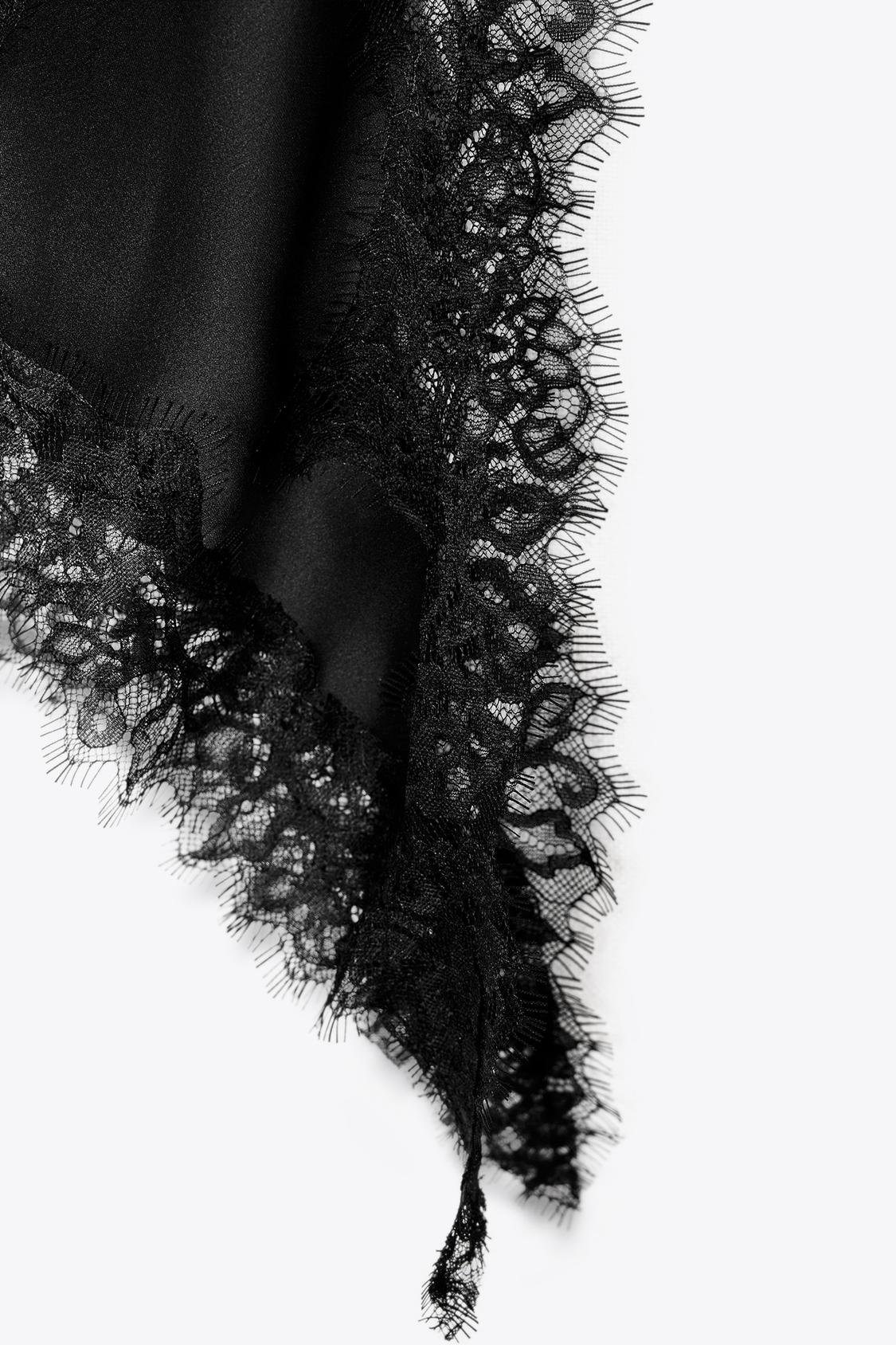 Soof – Vestido Satinado Mujer | Encaje Negro Elegante