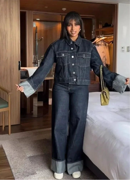 Conjunto de Denim Mujer – Estilo Clásico y Moderno – Luna