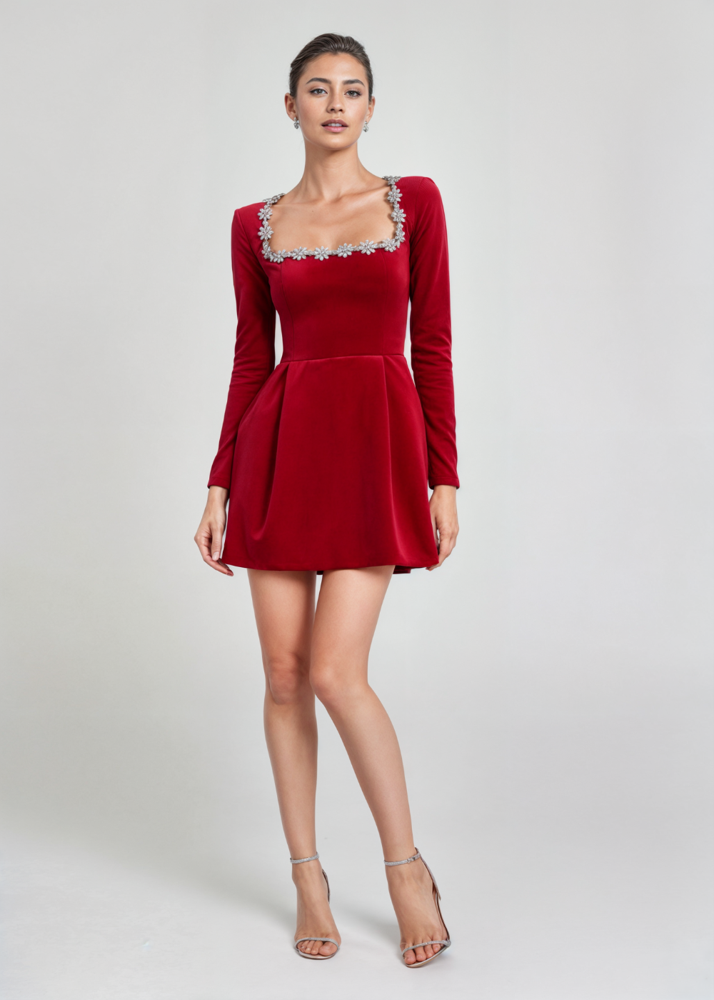 Mini vestido Violet de terciopelo elegante para eventos especiales