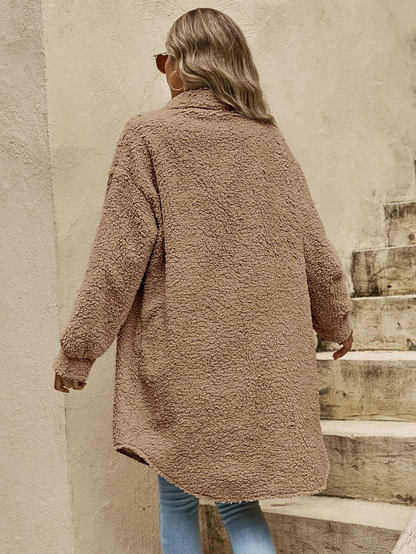 Lange Fleece Jas – Luxe Warmte en Tijdloze Stijl – Perfect voor Winter