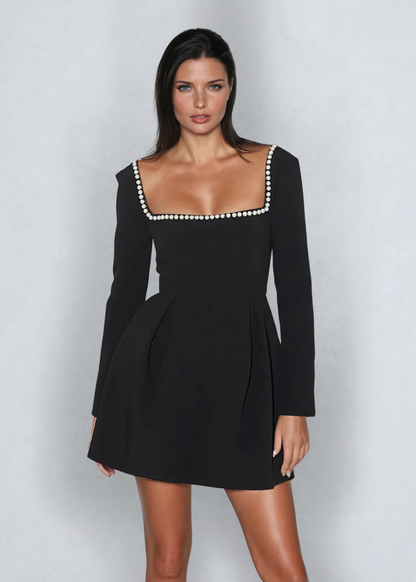 Callie vestido mini con perlas elegantes para mujer, ideal para eventos especiales