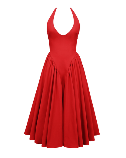 Vestido Midi Rojo Mujer – Estilo Icónico y Elegante – Glamour Monroe