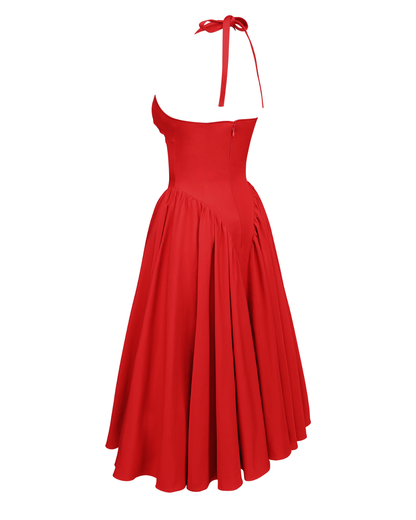 Vestido Midi Rojo Mujer – Estilo Icónico y Elegante – Glamour Monroe