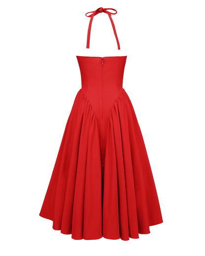Vestido Midi Rojo Mujer – Estilo Icónico y Elegante – Glamour Monroe