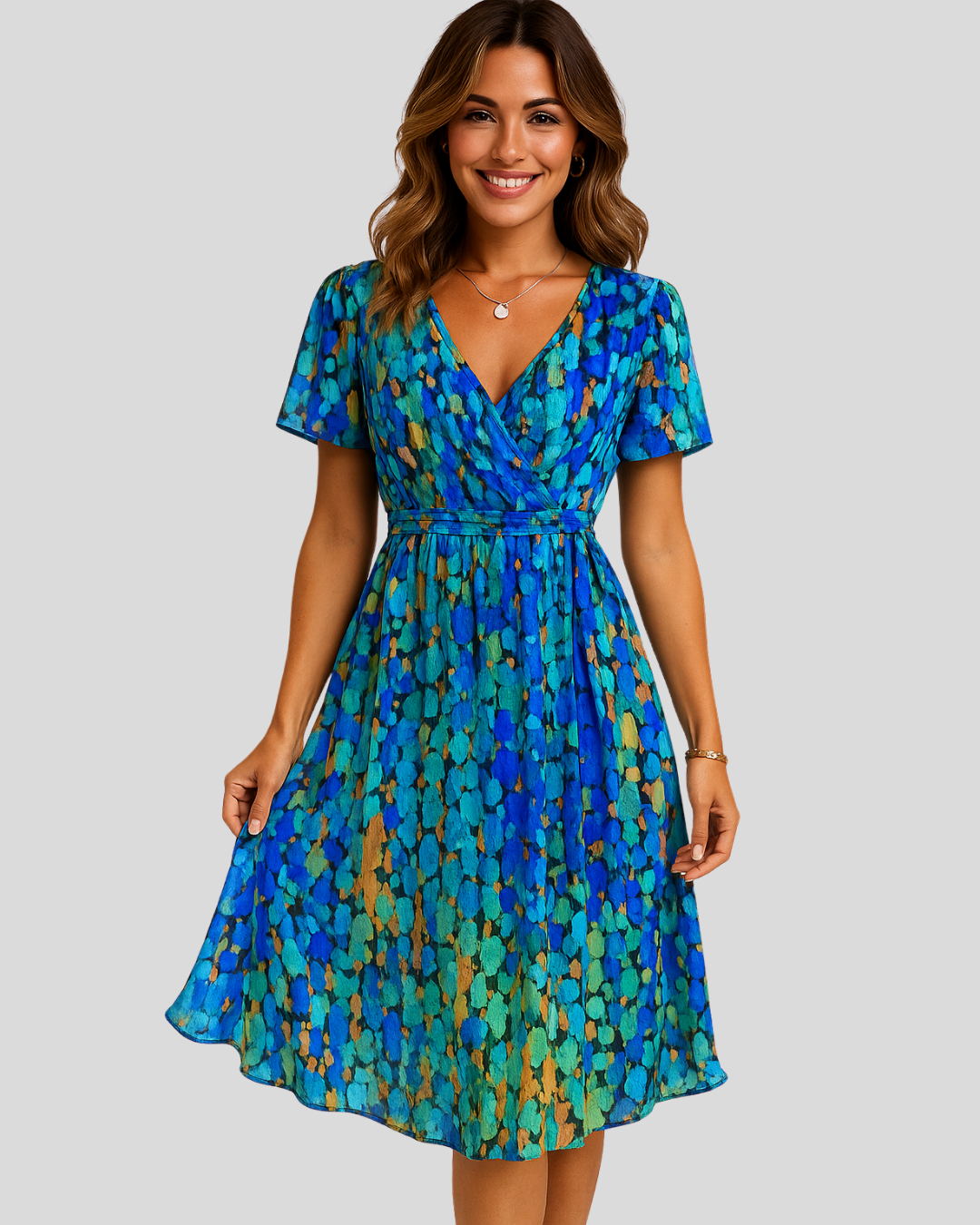 Vestido elegante Maisie para mujer con control de abdomen y tela chiffon