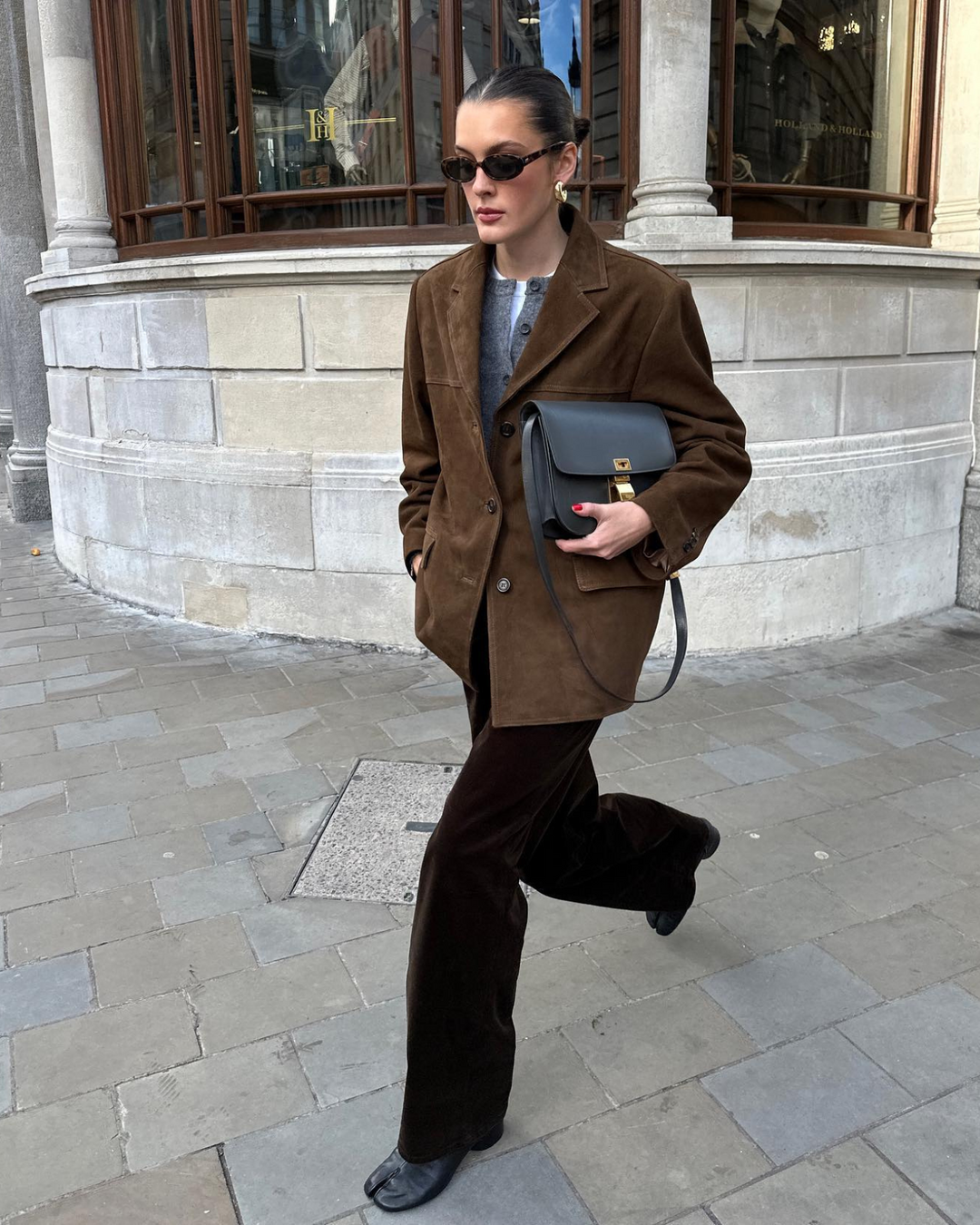 Blazer de Ante Mujer con Corte Holgado y Cierre de Botones Elegante