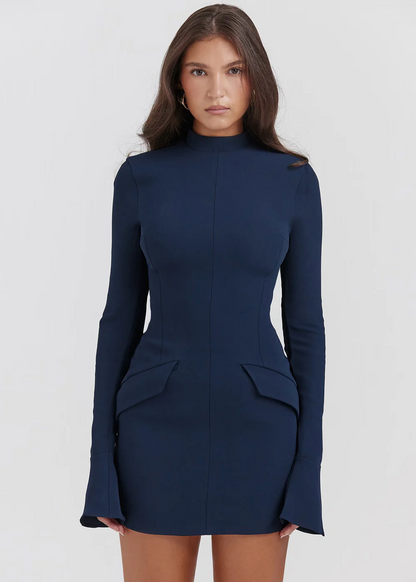 Layla vestido bodycon de punto ajustado con bolsillos para mujer