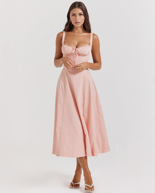 Vestido mini Aurora con escote cruzado, mangas abullonadas y falda con movimiento