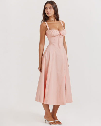 Vestido mini Aurora con escote cruzado, mangas abullonadas y falda con movimiento