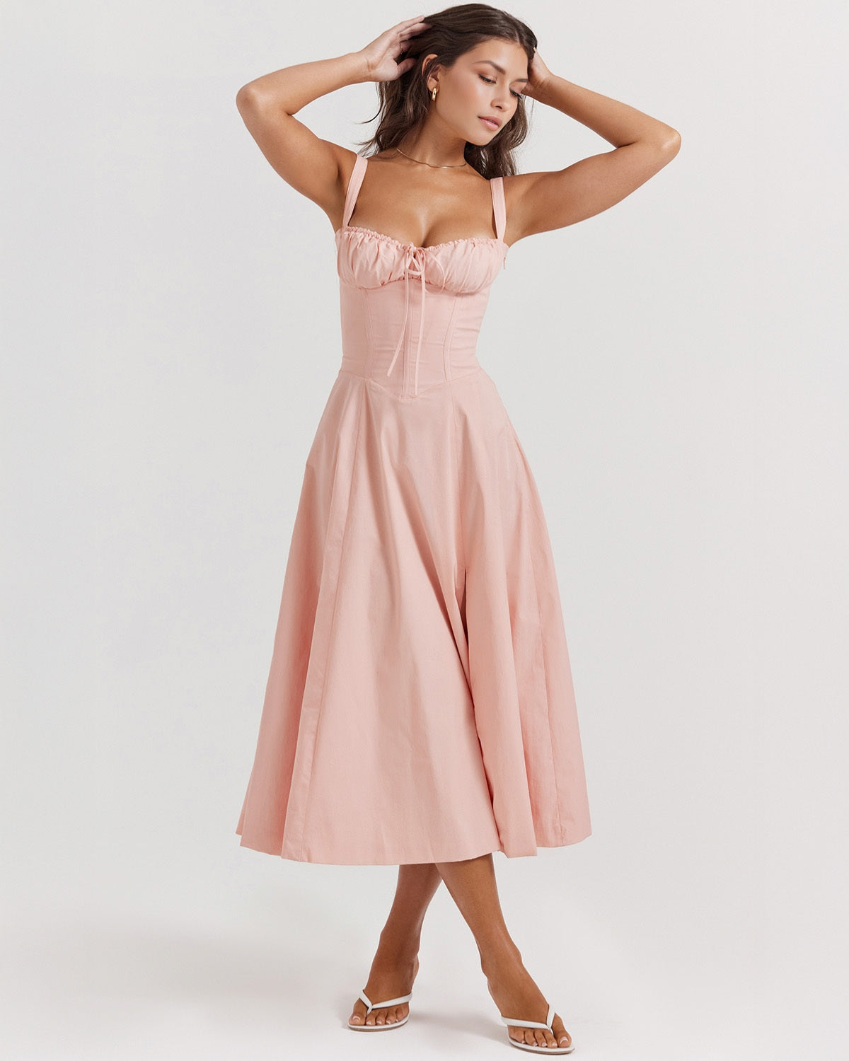 Vestido mini Aurora con escote cruzado, mangas abullonadas y falda con movimiento