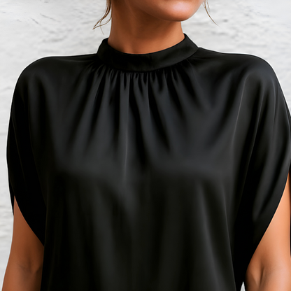 Vestido midi cruzado Wanda con cintura marcada y mangas sueltas