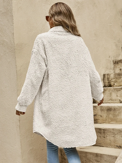 Lange Fleece Jas – Luxe Warmte en Tijdloze Stijl – Perfect voor Winter