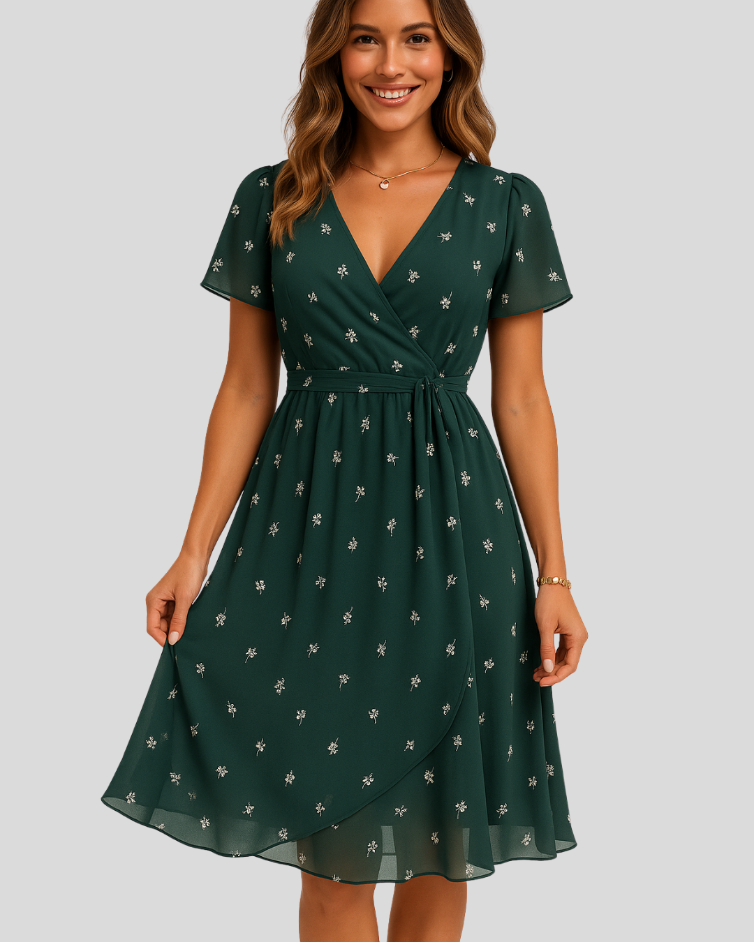 Vestido elegante Maisie para mujer con control de abdomen y tela chiffon