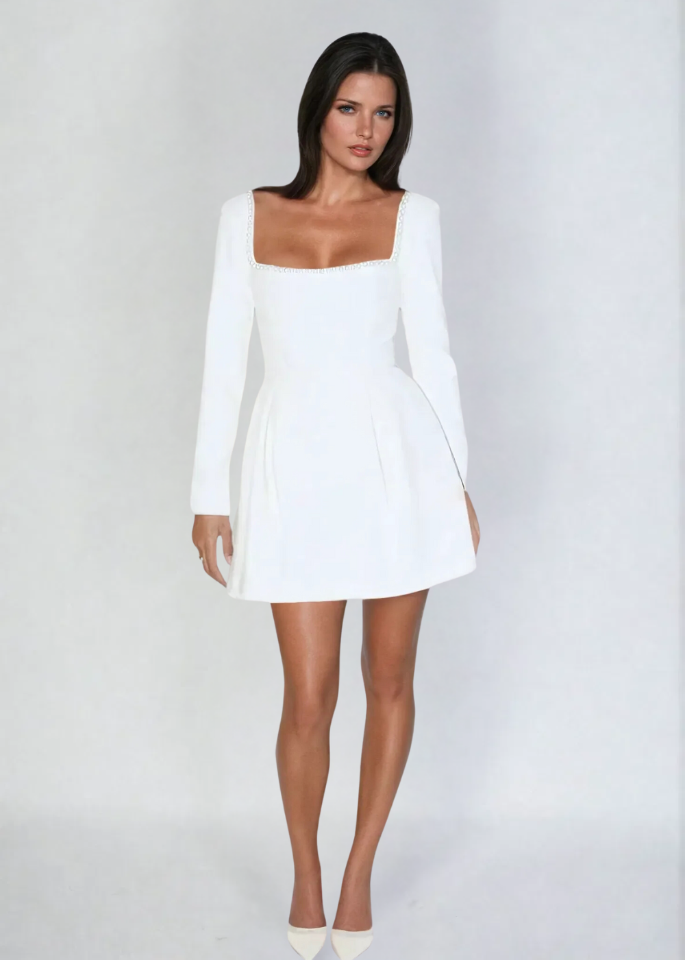Callie vestido mini con perlas elegantes para mujer, ideal para eventos especiales