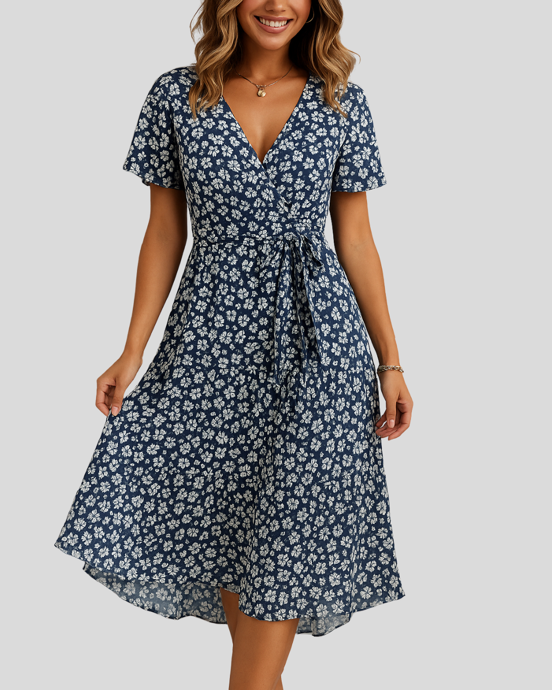 Vestido elegante Maisie para mujer con control de abdomen y tela chiffon