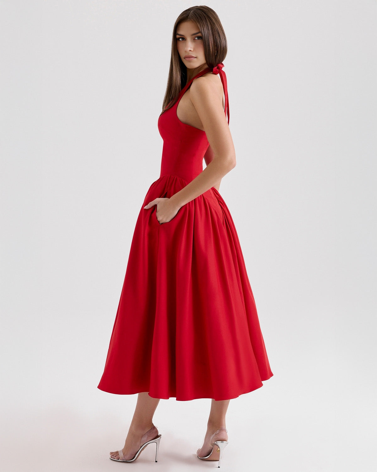 Vestido Midi Rojo Mujer – Estilo Icónico y Elegante – Glamour Monroe