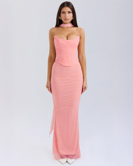 Vestido rosa Malu para mujer con corte fluido y diseño sin mangas