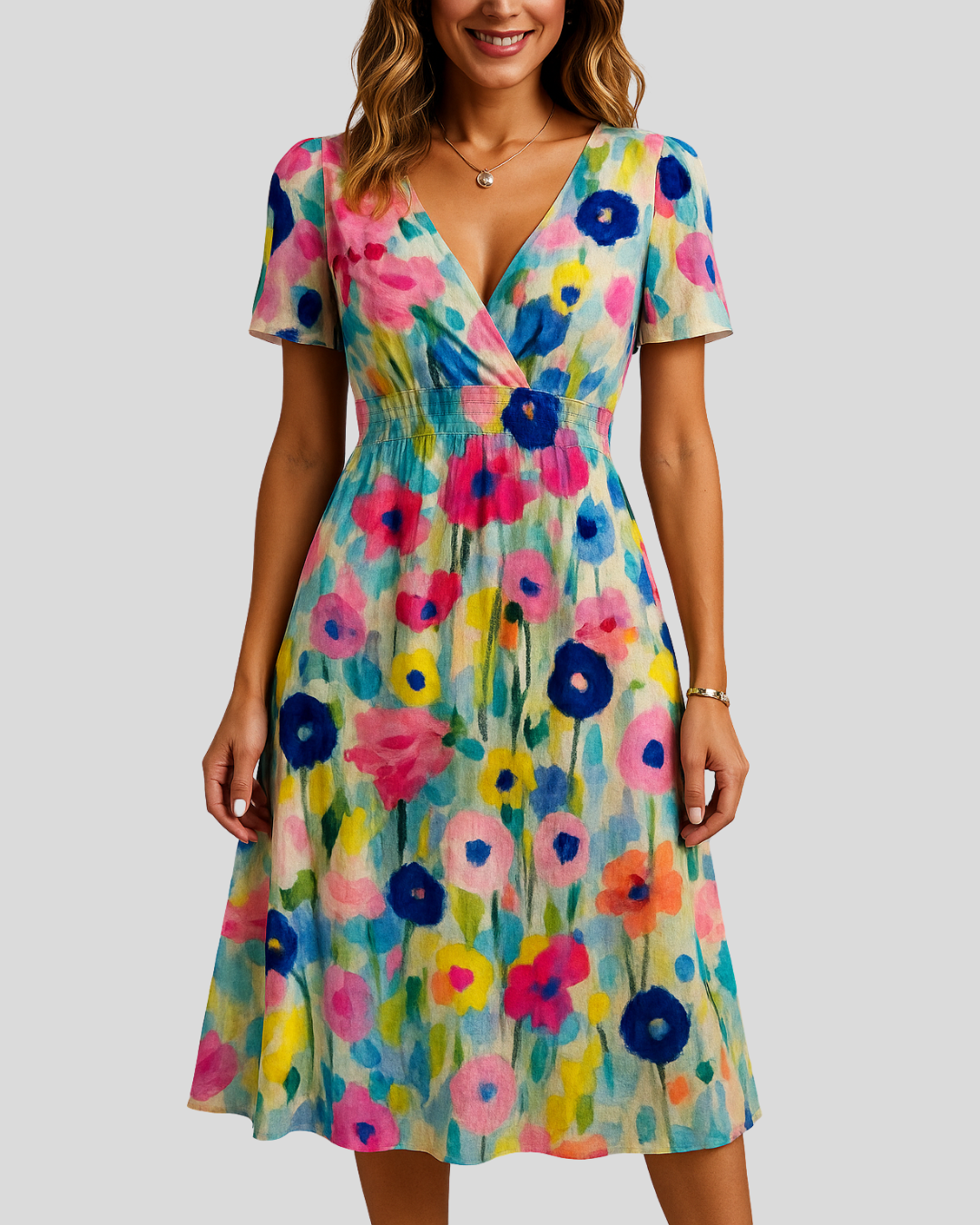 Vestido elegante Maisie para mujer con control de abdomen y tela chiffon