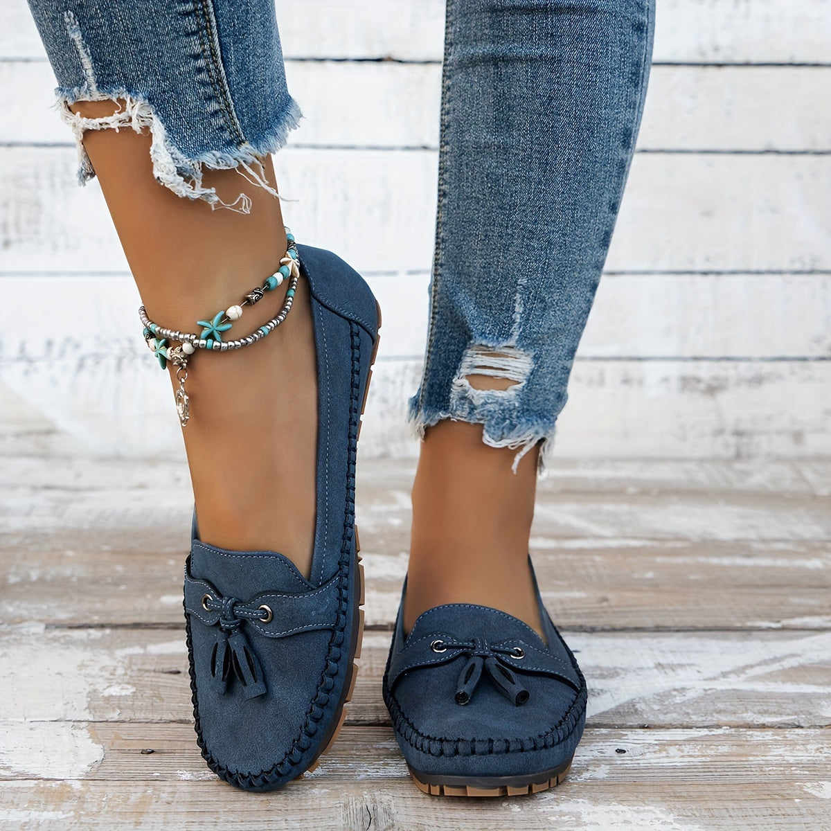 Salvadora Mocasines Clásicos con Borlas y Lazo Elegante