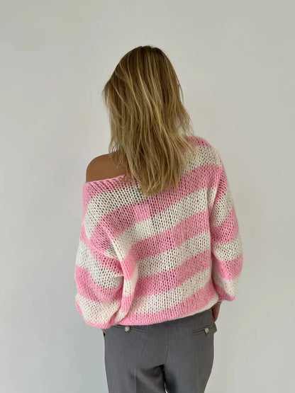 Suéter de Lana a Rayas – Confort y Estilo para Mujer – Calidez Clásica para el Invierno