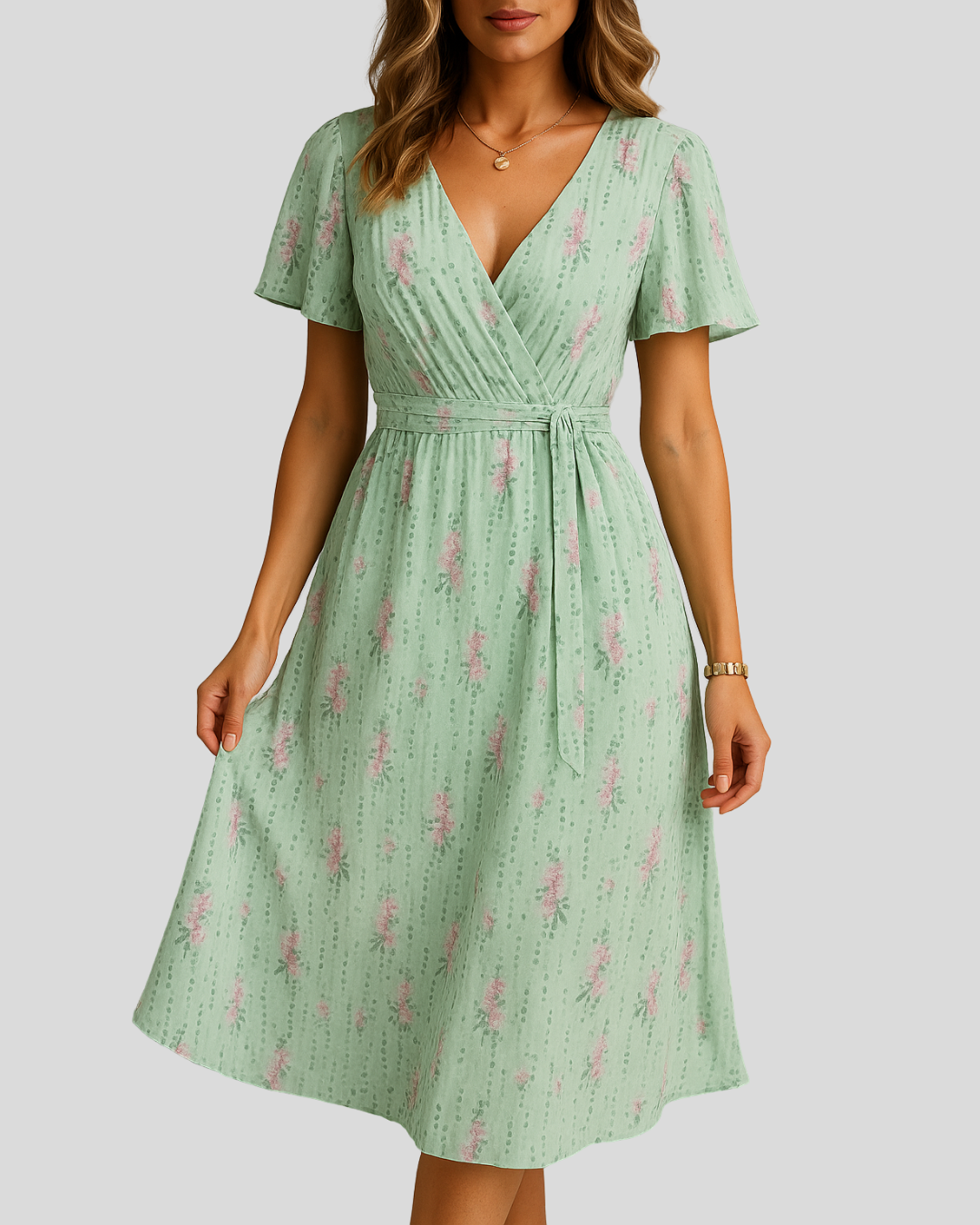 Vestido elegante Maisie para mujer con control de abdomen y tela chiffon