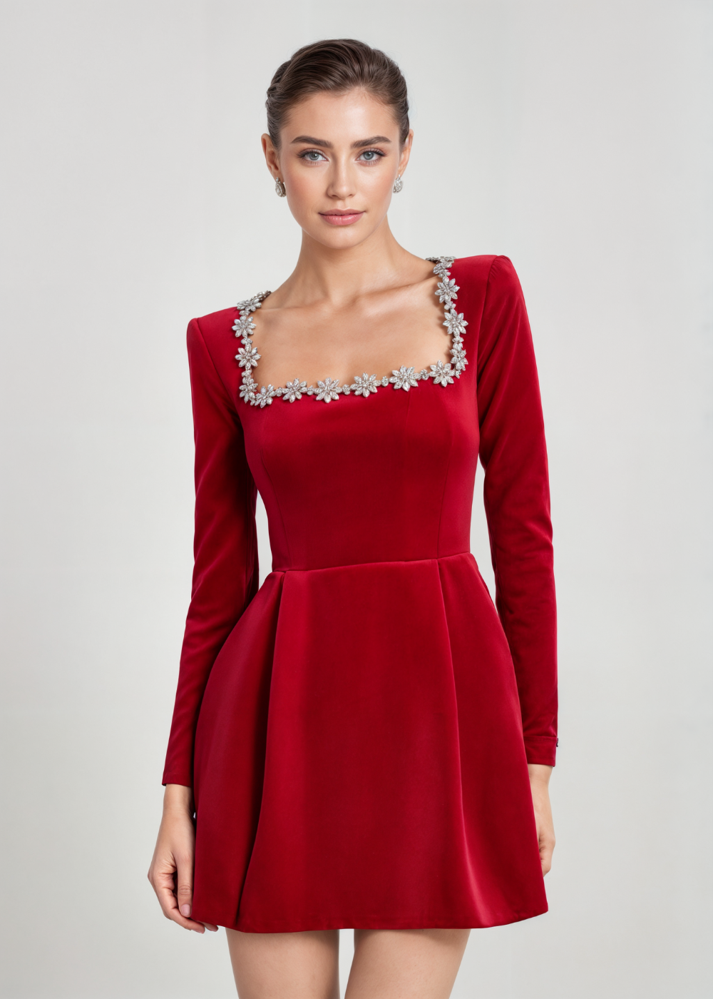 Mini vestido Violet de terciopelo elegante para eventos especiales