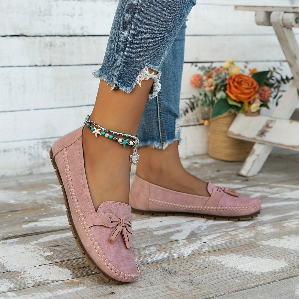 Salvadora Mocasines Clásicos con Borlas y Lazo Elegante