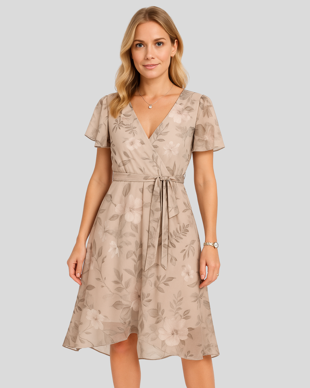 Vestido elegante Maisie para mujer con control de abdomen y tela chiffon