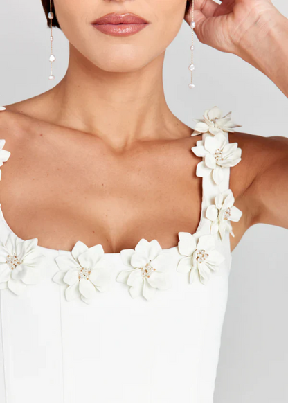 Alyssa vestido mini con bordado floral elegante para mujer