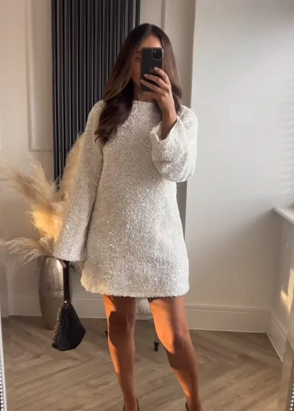 Chloe vestido mini texturizado con lazo elegante para mujer
