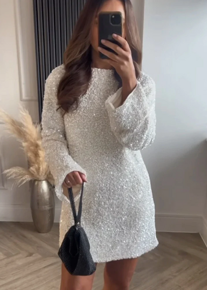 Chloe vestido mini texturizado con lazo elegante para mujer