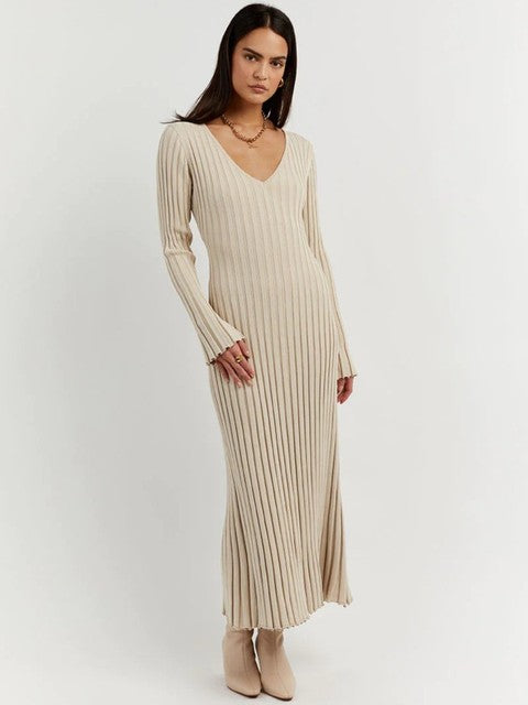 Gebreide jurk voor dames, luxe breisel, herfstoutfit