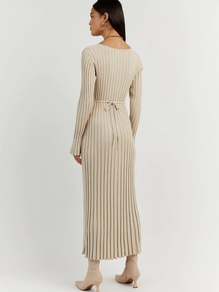 Gebreide jurk voor dames, luxe breisel, herfstoutfit