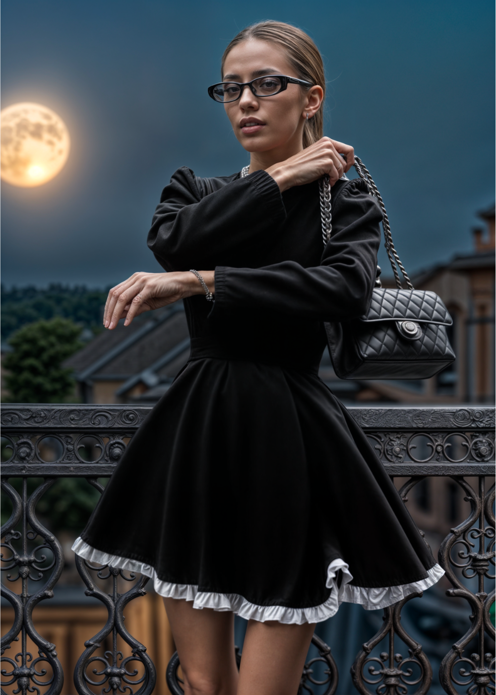 Vestido mini de encaje Everly con cintura alta y estilo elegante