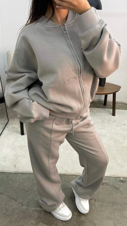 Comfortabel joggingpak dames, zachte ademende stof, minimalistisch design